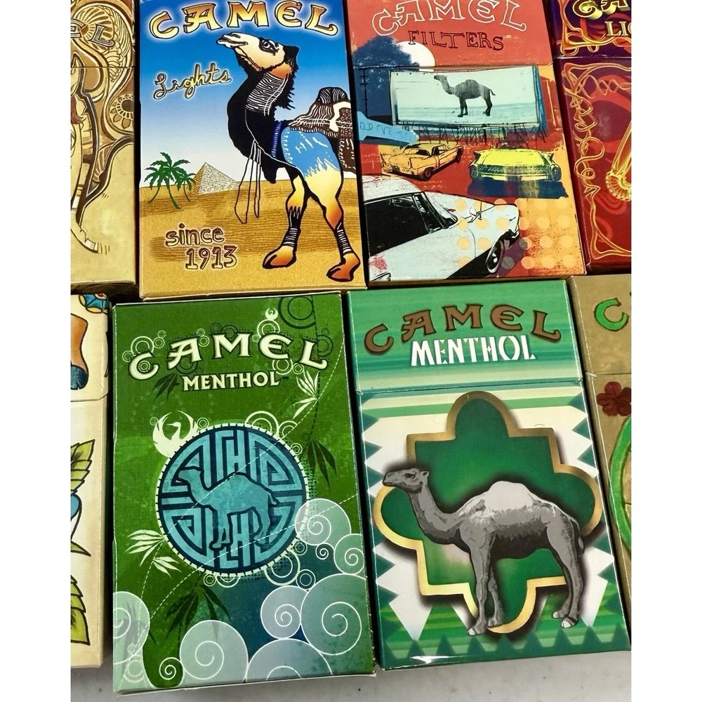 Vintage Camel Cigarette Packs Empty Lot Of 33 Artist Series Art Box EXCELLENT!